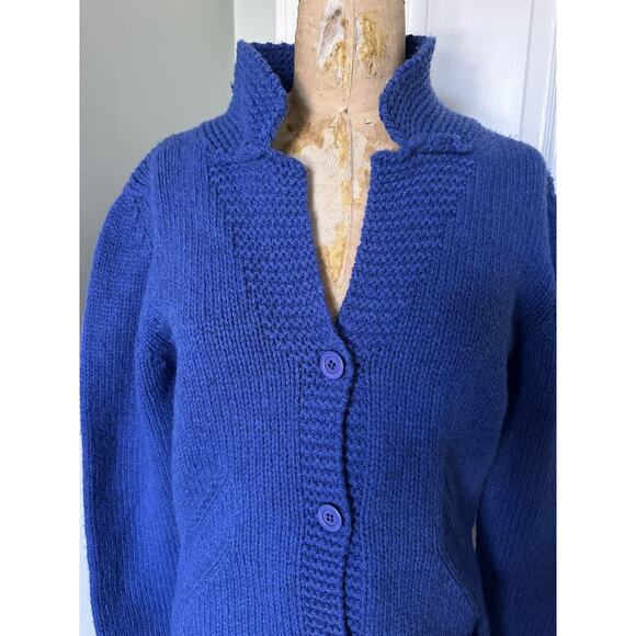 ALPHA MASSIMO REBECCHI Wool Cardigan Sweater Jacket 46 Us M Blue Italy Blazer - Picture 3 of 16